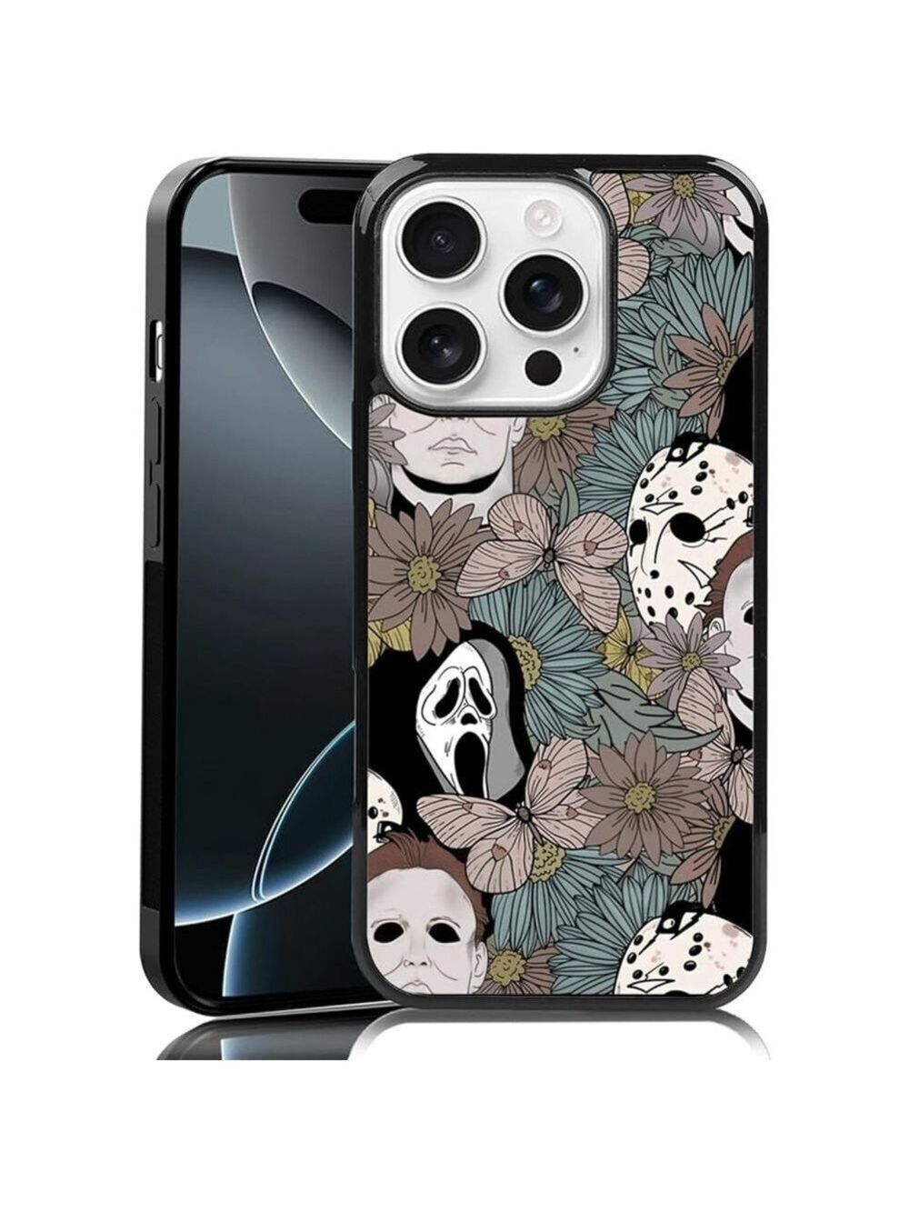 MMYAJT Horror Flowers Scary Phone Case Fit for iPhone 15 Pro TPU iPhone Case